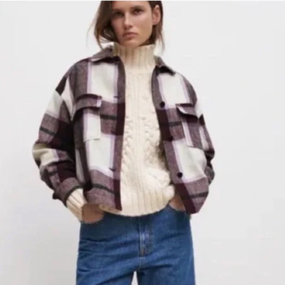 Zara Purple Plaid Shacket